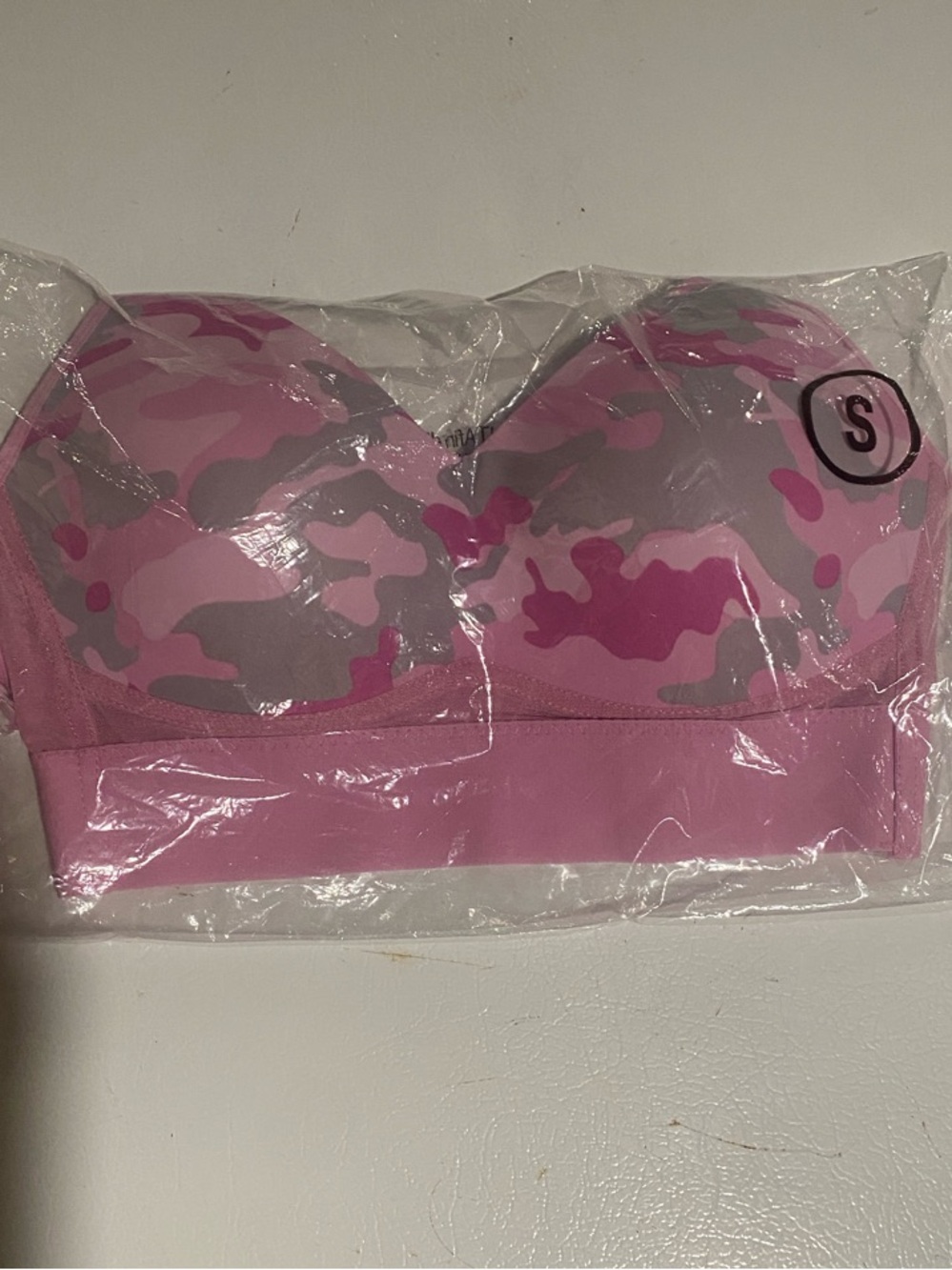 Rhonda Shear Pink Camo Strapless Bandeau Bra